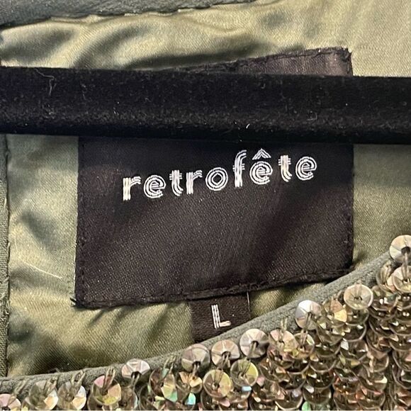 Retrofete Grace Green Sequin Dress Size L - Picture 10 of 13
